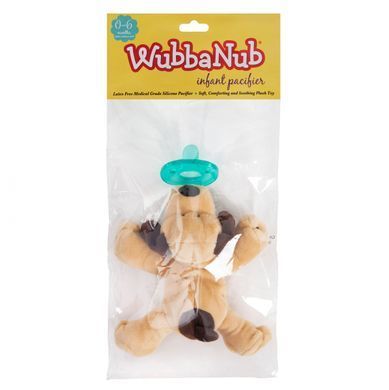 WubbaNub, Соска для немовлят, коричневе щеня, 0-6 місяців, 1 соска