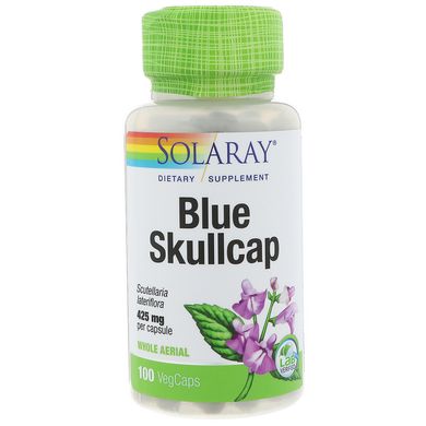 Шоломниця, екстракт, Blue Skullcap, Solaray, 425 мг, 100 веганських капсул