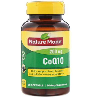 Коэнзим Q10 Nature Made (CoQ10) 200 мг 80 гелевых капсул купить в Киеве и Украине