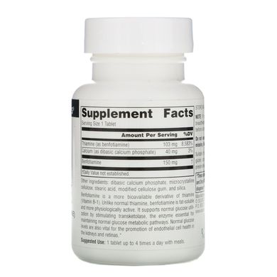 Бенфотіамін Source Naturals (Benfotiamine) 150 мг 60 таблеток