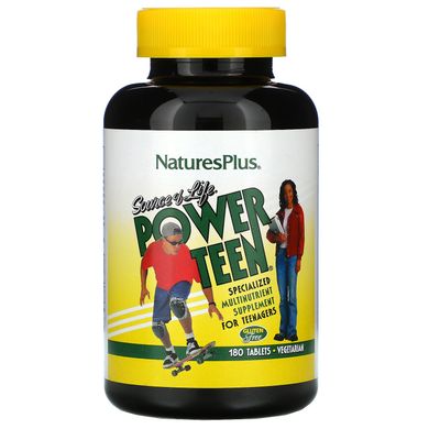 Мультивітаміни для підлітків Nature's Plus (Power Teen) 180 таблеток