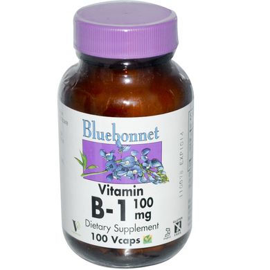 Витамин B1 тиамин Bluebonnet Nutrition (Vitamin B1) 100 мг 100 капсул купить в Киеве и Украине