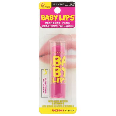 Зволожуючий бальзам для губ Baby Lips, відтінок 25 «Рожевий пунш», Maybelline, 4,4 г