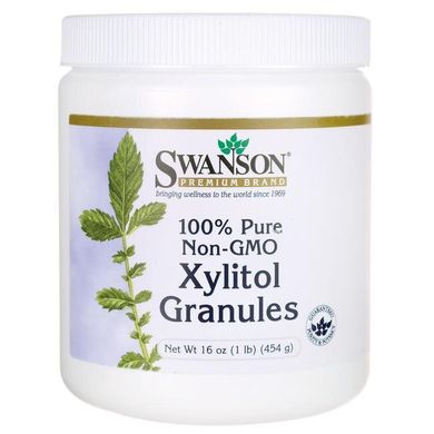 100% чисті гранули ксиліту без ГМО, 100% Pure Non-GMO Xylitol Granules, Swanson, 454 г