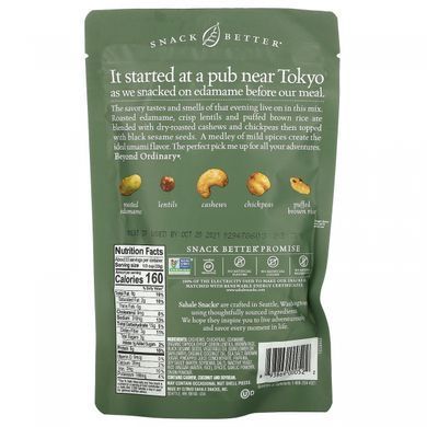 Sahale Snacks, Суміш для закусок, азіатський кунжут, квасоля едамам + горіх, 4 унції (113 г)