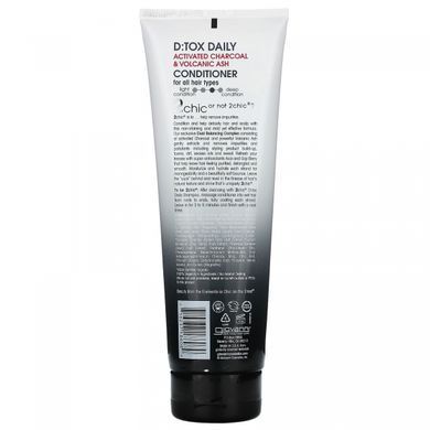 Giovanni, 2chic, detox conditioner for daily use, for all hair types, activated charcoal and volcanic ash, 250 ml (8.5 fl oz)