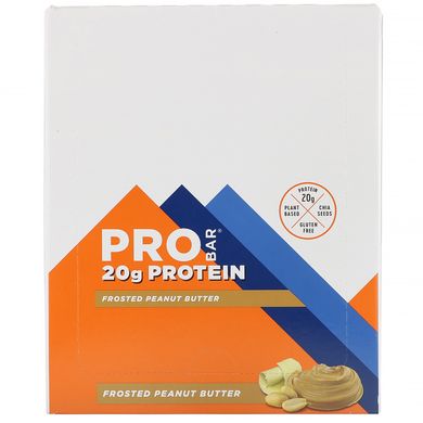 Протеїновий батончик, арахісова паста в глазурі, ProBar, 12 батончиків по 170 г (2,47 унції)