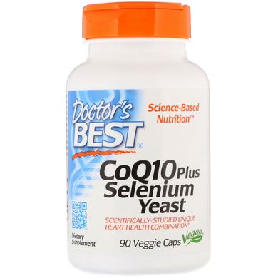 Коензим Q10 плюс селен дріжджовий Doctor's Best (CoQ10 Plus Selenium Yeast) 90 капсул