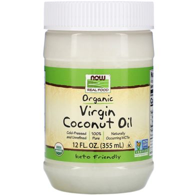 Органічна натуральна кокосова олія Now Foods (Organic Virgin Coconut Oil) 355 мл