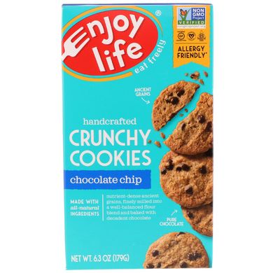 Хрустке печиво ручної роботи з шматочками шоколаду, Enjoy Life Foods, 6,3 унції (179 г)