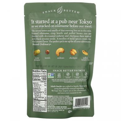 Sahale Snacks, Суміш для закусок, азіатський кунжут, квасоля едамам + горіх, 4 унції (113 г)
