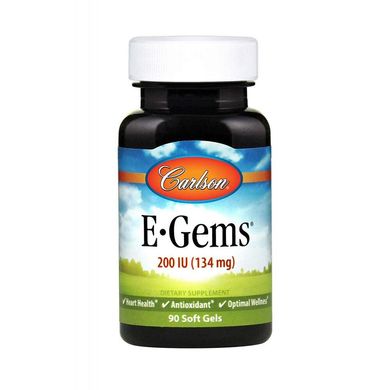 Вітамін Е Carlson Labs (E-Gems Natural Vitamin E) 200 МО 90 капсул