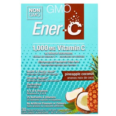 Вітамінний напій для підвищення імунітету Ener-C (Vitamin C) 30 пакетиків зі смаком ананаса і кокоса