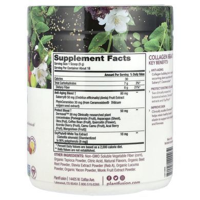 Комплекс з рослинними пептидами, Collagen Beauty, полуничний лимонад, PlantFusion, 180 г