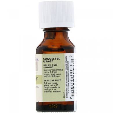 100% Чиста ефірна олія іланг-ілангу екстра, Aura Cacia, 05 рідкої унції (15 мл)