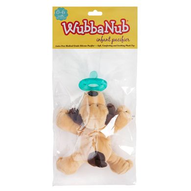 WubbaNub, Соска для немовлят, коричневе щеня, 0-6 місяців, 1 соска