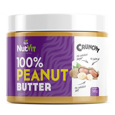 100% арахісове масло, 100% PEANUT BUTTER, NutVit, 500 г