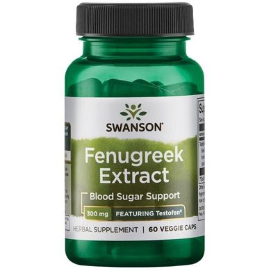 Екстракт пажитника - з використанням Testofen, Fenugreek Extract - Featuring Testofen, Swanson, 300 мг 60 капсул