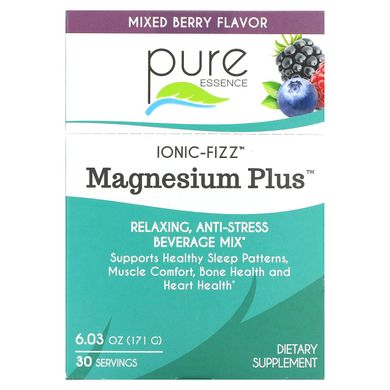 Pure Essence, Magnesium Plus, розслаблюючий, антистресовий напій, суміш ягід, 6,03 унції (171 г)