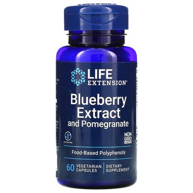 Екстракт чорниці з гранатом, Blueberry with Pomegranate, Life Extension, 60 капсул