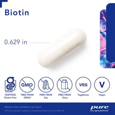 Биотин Pure Encapsulations (Biotin) 8 мг 120 капсул купить в Киеве и Украине