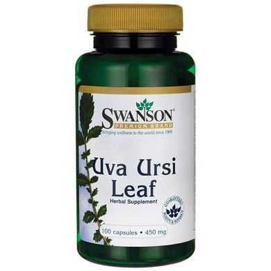Ува урсі Лист, Uva Ursi Leaf, Swanson, 450 мг, 100 капсул
