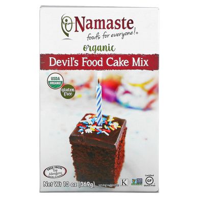 Namaste Foods, Органічна суміш для торта Devil's Food, 13 унцій (369 г)