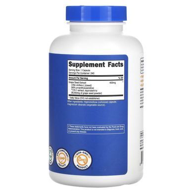 Экстракт косточек винограду Nutricost (Grape Seed Extract) 28 000 мг 240 капсул купить в Киеве и Украине