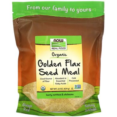 Насіння льону Now Foods (Golden Flax Seed Meal) 624 г