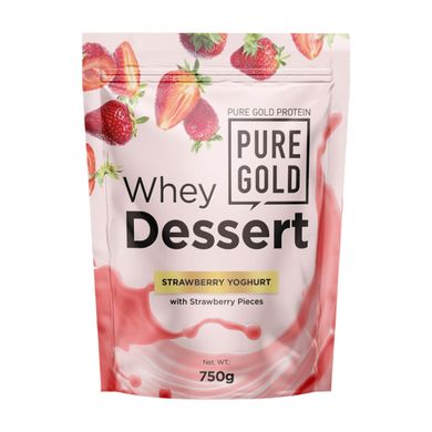 Сироватковий протеїн зі смаком полуничного йогурта Pure Gold (Whey Dessert Strawberry Yoghurt) 750 г