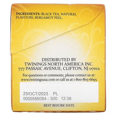 Класичний чай "Ерл Грей", Twinings, 25 пакетиків, 176 унцій (50 г)