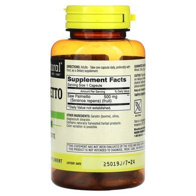 Saw Palmetto Mason Natural 500 mg 90 capsules