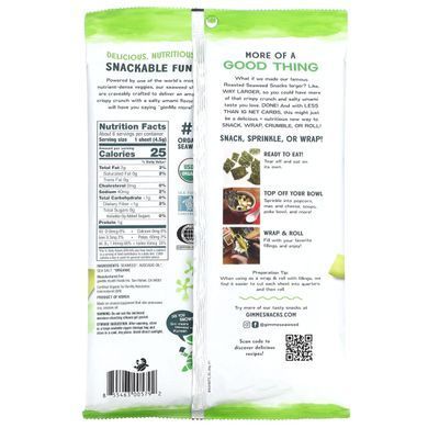 gimMe, Roasted Seaweed Premium Quality, Large Sheets, Avocado Oil, 0.92 oz (26 g)