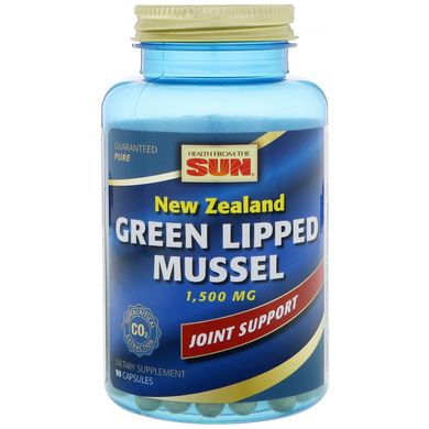 Новозеландські зелені мідії, Health From The Sun, 1500 мг, 90 капсул