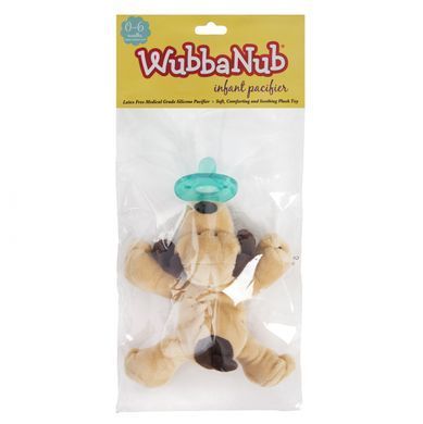 WubbaNub, Соска для немовлят, коричневе щеня, 0-6 місяців, 1 соска