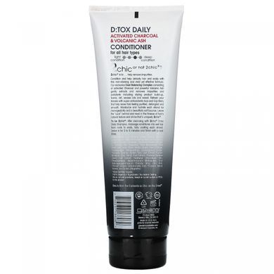 Giovanni, 2chic, detox conditioner for daily use, for all hair types, activated charcoal and volcanic ash, 250 ml (8.5 fl oz)