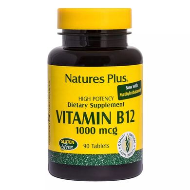 Витамин B-12 метилкобаламин Nature's Plus (Vitamin B-12) 1000 мкг 90 таблеток купить в Киеве и Украине