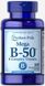Витамин B-50® Комплекс, Vitamin B-50® Complex, Puritan's Pride, 50 мг, 100 капсул фото