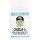 Веганская Омега 3С, ЭПК-ДГК, Vegan Omega-3S Non-Fish EPA-DHA, Source Naturals, 300 мг, 30 мягких таблеток фото