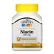 Ниацин Витамин B3 пролонгированное высвобождение 21st Century (Niacin Vitamin B3) 500 мг 100 таблеток фото