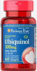 Убихинол, Ubiquinol, Puritan's Pride, 100 мг, 60 капсул купить в Киеве и Украине