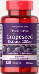 Экстракт виноградной косточки Puritan's Pride (Grapeseed Extract) 200 мг 120 капсул купить в Киеве и Украине