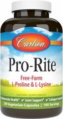 Пролин и лизин Carlson Labs (Pro-Rite Proline & Lysine) 200 капсул купить в Киеве и Украине