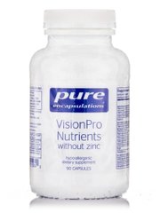 Витамины для зрения с натуральными веществами без цинка Pure Encapsulations (VisionPro Nutrients without Zinc) 90 капсул купить в Киеве и Украине