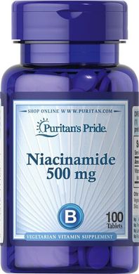 Ніацинамід Puritan's Pride (Niacinamide) 500 мг 100 таблеток