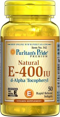 Вітамін E в вигляді д-альфа токаферолацетат Puritan's Pride (Vitamin E) 400 МО 50 капсул