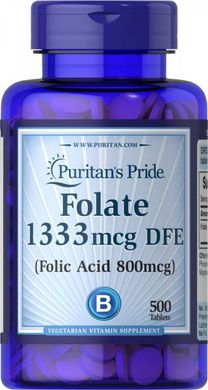 Фолієва кислота, Folic Acid, Puritan's Pride, 800 мкг, 50 таблеток