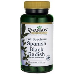 Испанский черный редис с полным спектром, Full-Spectrum Spanish Black Radish, Swanson, 500 мг, 60 капсул купить в Киеве и Украине