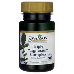 Потрійний магнієвий Комплекс, Triple Magnesium Complex, Swanson, 400 мг, 30 капсул