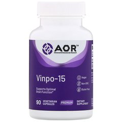 Вінпоцетін 15, Vinpo-15, Advanced Orthomolecular Research AOR, 90 вегетаріанських капсул